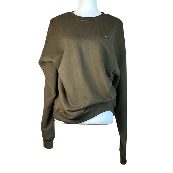 Eterne Oversized Crewneck Sweatshirt in Moss Small New Womens Pullover - Picture 7 of 14
